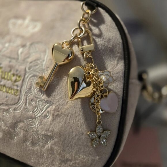 Juicy Couture JUICY FOR ALL Bag Dusty Blush/ Chocolate w/ add-on Keychain NWT - Picture 3 of 9